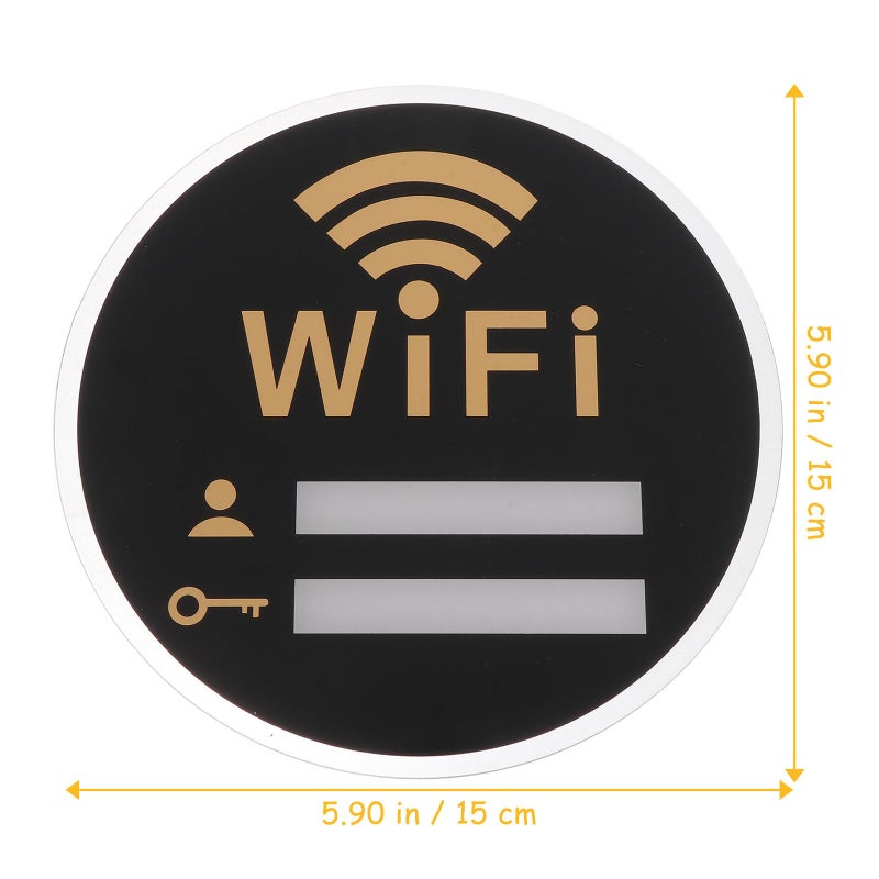 IMIKEYA WiFi Password Sign, Wireless Network Sign Coverage Self-Stick for Restaurant Supermarket Office Home Bar Coffee (15 cm/5.9 Inch) - Image 4
